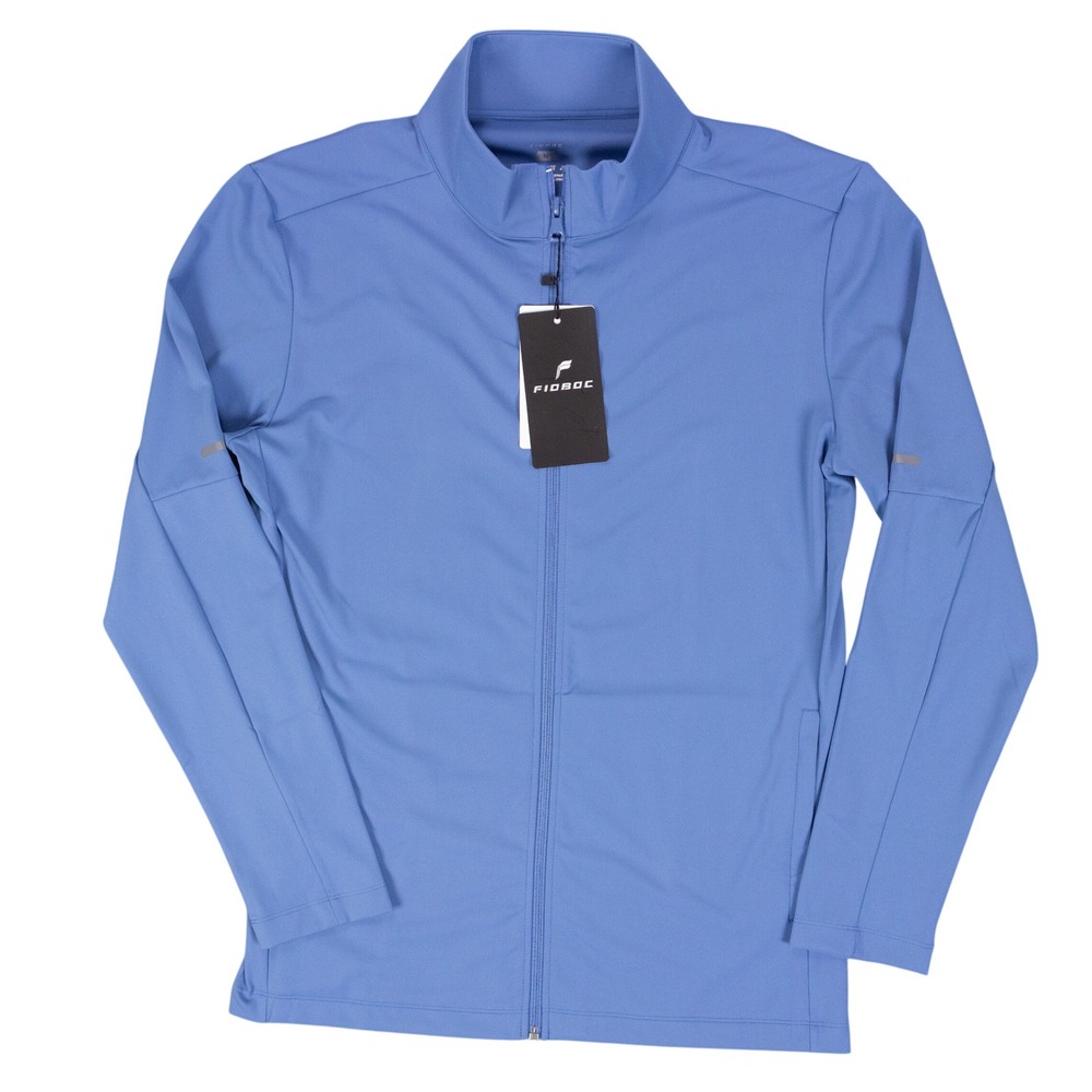 NWT Fioboc Smoothblend Full Zip Jacket Mens M Blue Technical Performance Reflect